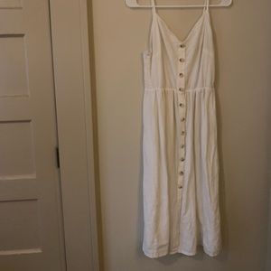 White dress with button down front